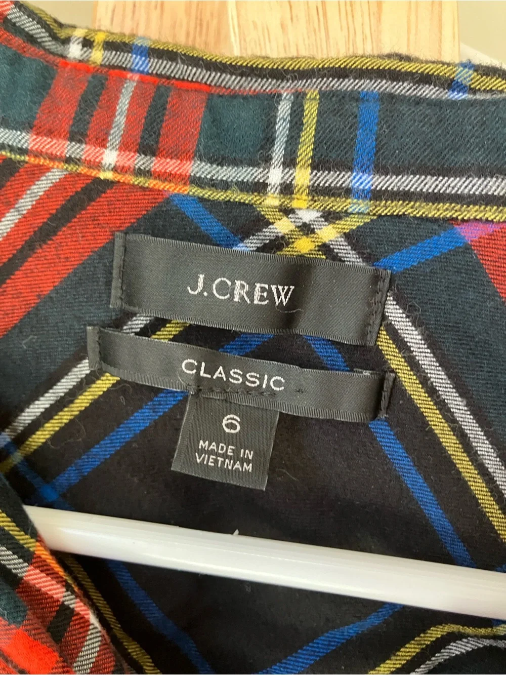 J. Crew Red, Navy & Yellow Plaid Cotton Button-Down Shirt
